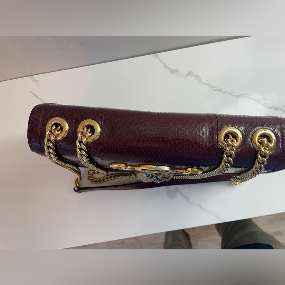 Gucci NWOT Rajah Red Python Shoulder Flap Bag - Picture 5 of 16